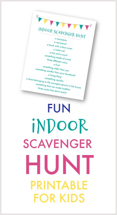 Free Printable Indoor Scavenger Hunt For Kids Laptrinhx News