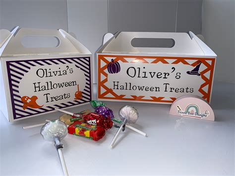 Personalised Halloween Treat Box Trick Or Treat Box Etsy