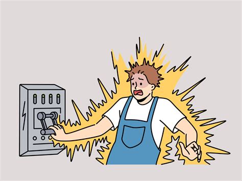 hombre obtener eléctrico conmoción desde panel. técnico o mecánico