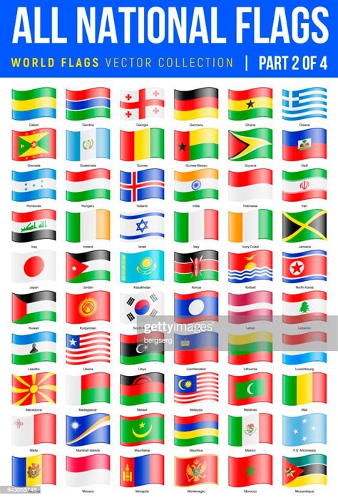 All World Flags Vector Waving Glossy Icons Part 2 Of 4 High Res Vector