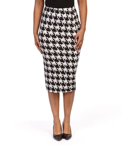 Another Great Find On Zulily Black And White Houndstooth Pencil Skirt