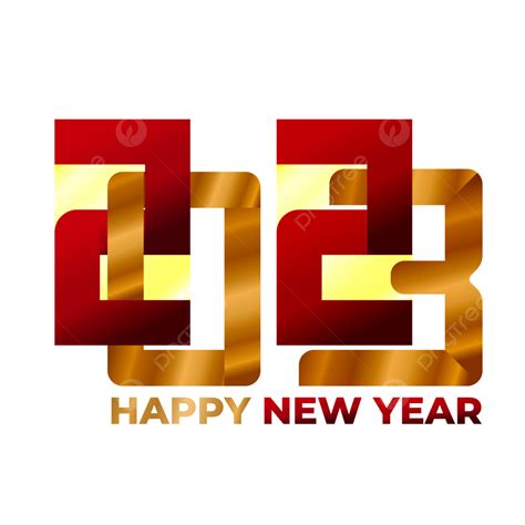 Red And Golden Unique Lettering 2023 Happy New Year 2023 Happy New