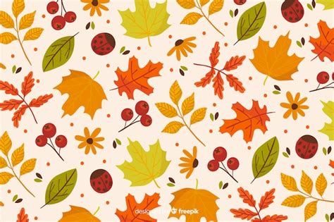 Free Vector Hand Drawn Autumn Leaves Background