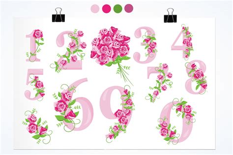 Floral Numbers Graphics And Illustrations 14647 Illustrations