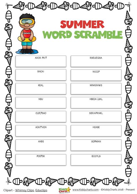 Word Scramble Free Printable