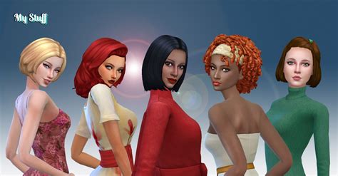 Sims 4 Hairs ~ Mystufforigin Female Medium Hair Pack 11