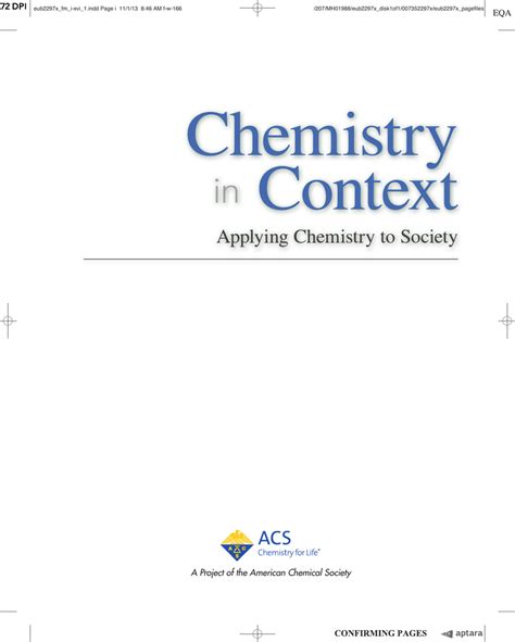 Preface Chemistry In Context 8th Edition
