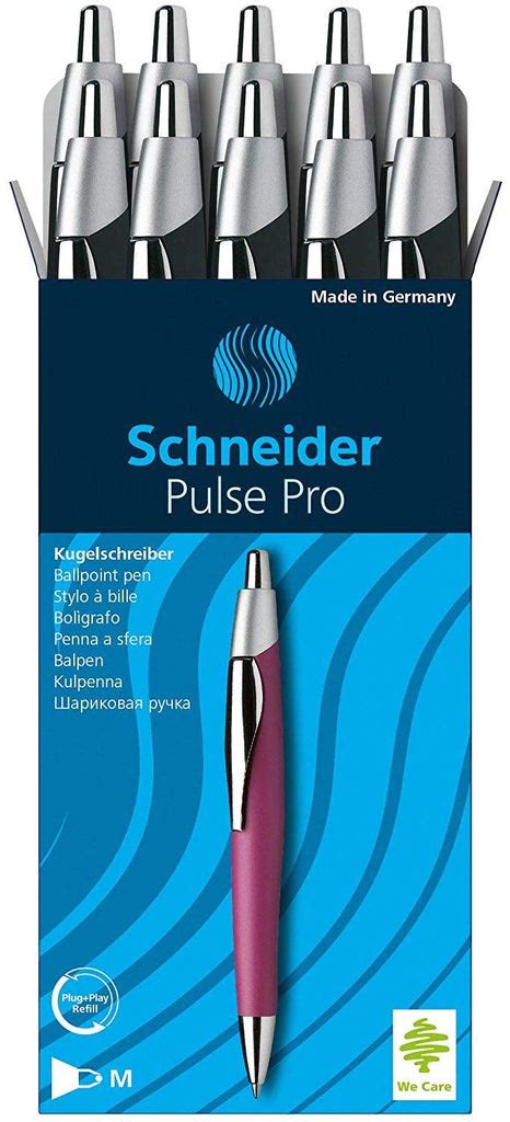Schneider Pulse Pro Ballpoint Pens Pack Of 10 Med Black Ink
