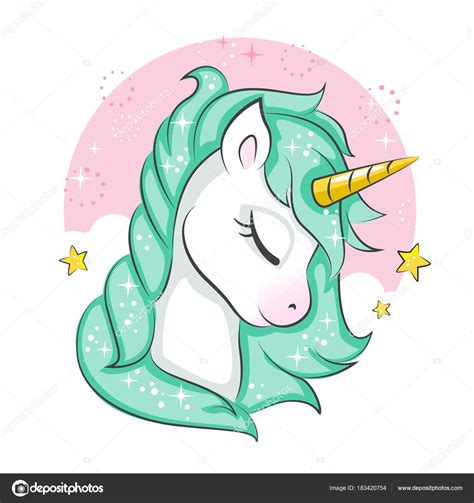 Descargar Cute Magical Unicorn Vector Design Isolated On White Background Print For T Shirt