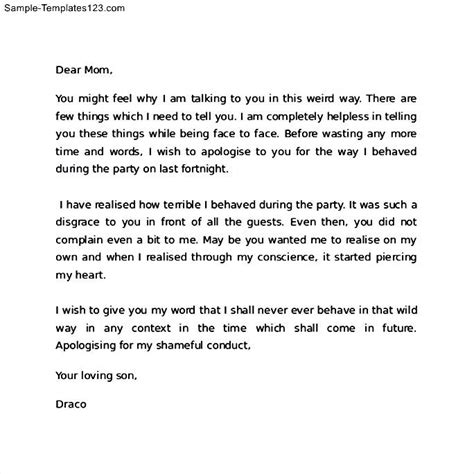 Maybe you would like to learn more about one of these? Apology Letter to Mom for Behavior - Sample Templates ...