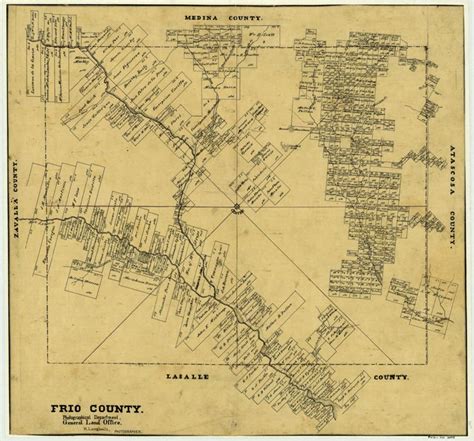 1871 Map Of Frio County Texas Tejano