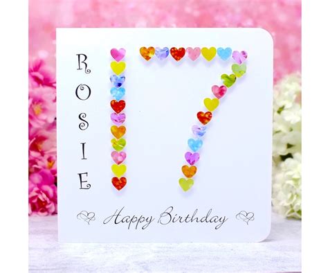 17th Birthday Card Personalised Age 17 Card Handmade And Etsy Canada