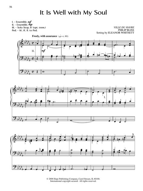 These lyrics are the property of the respective artist, authors and labels, they are intended solely for educational purposes and private study only. It Is Well with My Soul | Sheet Music Direct