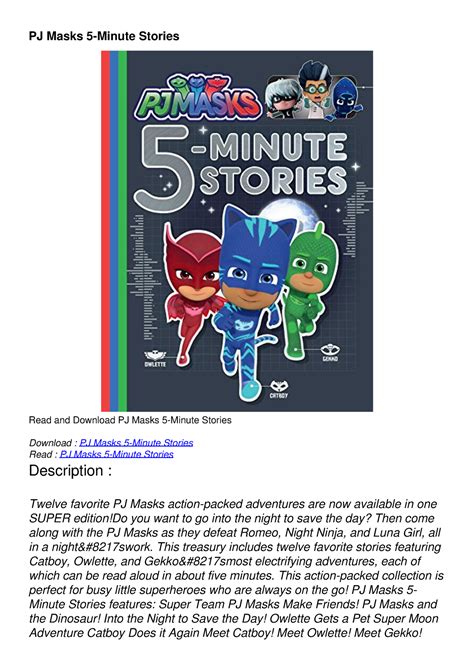 Read Ebook Pdf Pj Masks 5 Minute Stories Pj Masks 5 Minute Stories