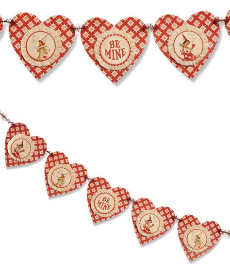 Vintage Style Layered Heart Garland Valentines Day Garland With