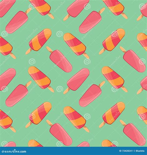 Ice Cream Seamless Pattern Colorful Summer Background Delicious Sweet