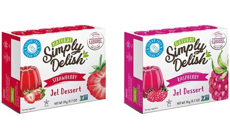 simply delish natural jel dessert sugar free variety pack strawberry and raspberry groupon