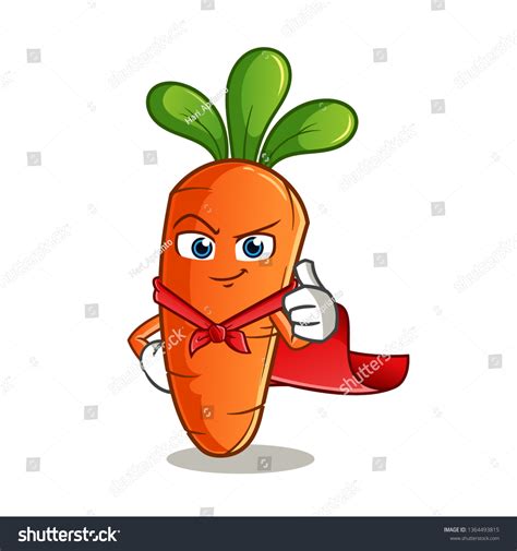 Carrot Super Hero Mascot Vector Cartoon Stock Vector Royalty Free