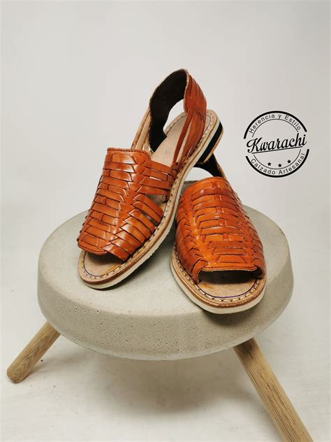 Brown Mexican Huaraches For Women Handmade Sandals In Mexico Etsy