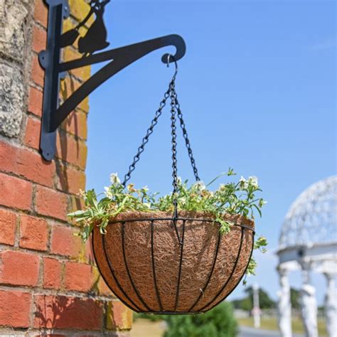 Outdoor Wired Hanging Basket Planter Black Country Metalworks