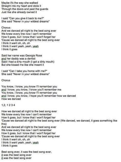 Best Song Ever By One Direction One Direction Lyrics Good Song