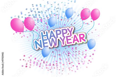Happy New Year With Confetti Stock Illustration Adobe Stock