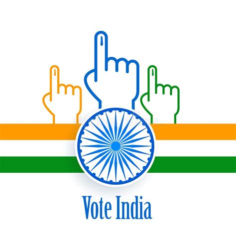 Election And Vote India Concept Poster Design Stock Vector