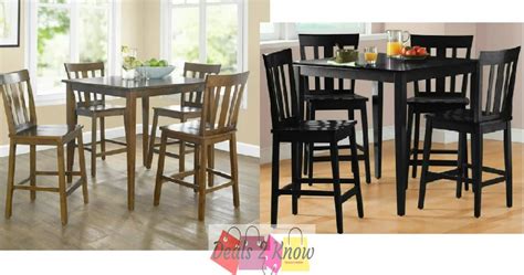 Walmart Mainstays 5 Piece Mission Counter Height Dining Set Including