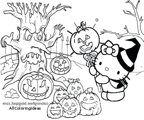 Hello Kitty Halloween Coloring Pages To Print At