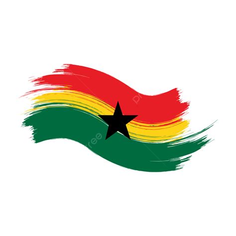 Gambar Latar Belakang Transparan Kuas Cat Air Bendera Ghana Png