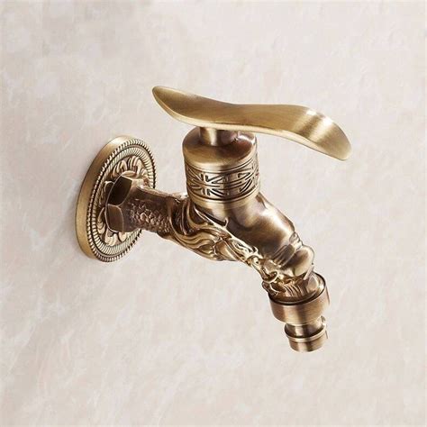 Um wasser zu sparen, ist ein wassersparer mit brausefunktion. Luxus Bibcock Wasserhahn Für Garten Im Freien Messing Antike Bronze Waschmaschine Wasserhahn ...