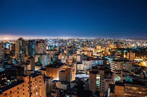 Downtown Skyview Of Porto Alegre City During The Night Rio Grande Do