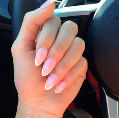 Almond Shaped French Tip Nails Almond Nails French French Nails
