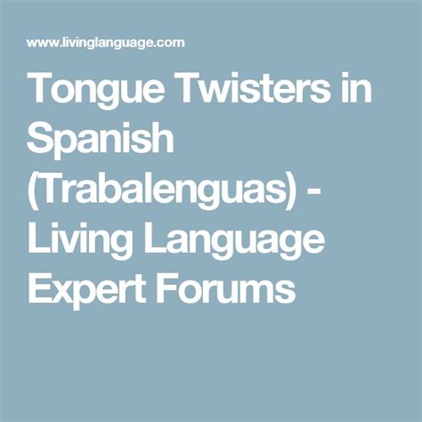 Trabalenguas Tongue Twisters To Practice Spanish Crianza My XXX Hot Girl