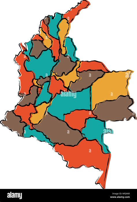 Mapa Político De Colombia Imagen Vector De Stock Alamy
