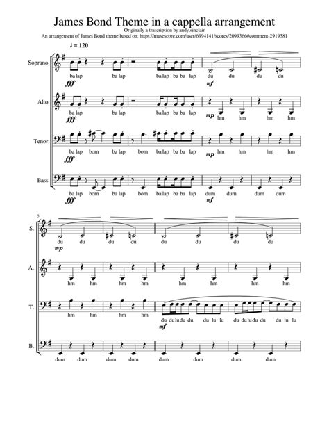 James Bond 007 Theme Sheet Music For Voice Download Free In Pdf Or