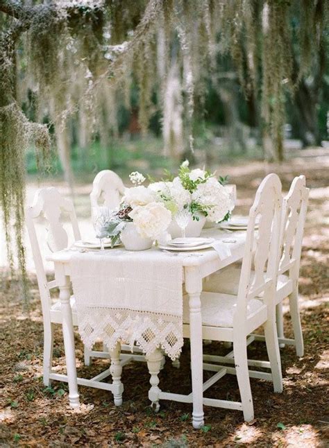 Beautifu White Wedding Tablescape Beautiful Table Settings Outdoor