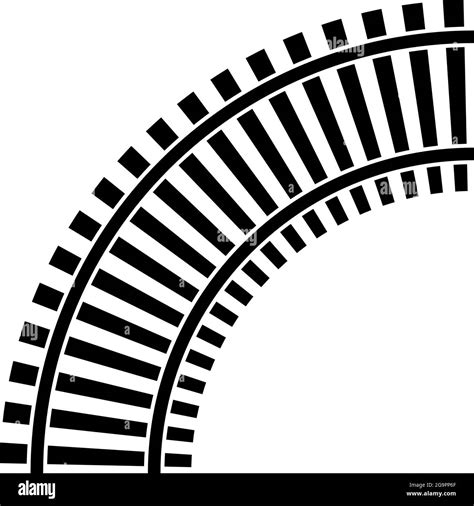 Train Track Rail Way Silhouette Element Stock Vector Illustration