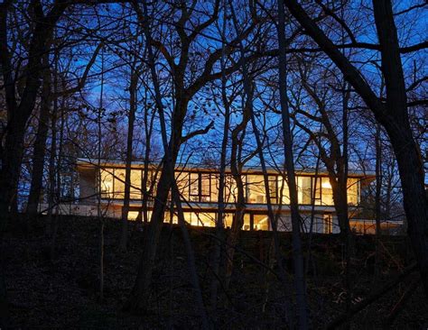Striking Modern Home Set In A Deep Ravine Overlooking Lake Michigan