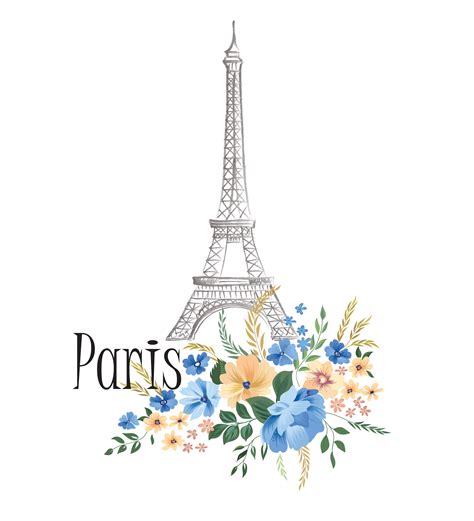 Paris Background Floral Paris Sign With Flowers Eiffel Tower 588809