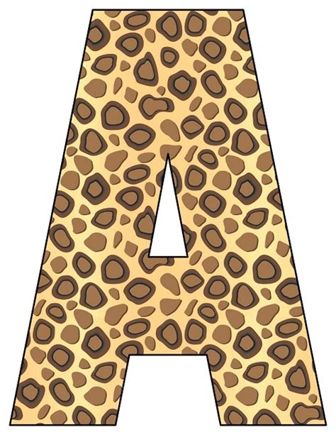 8x105 Inch Cheetah Printable Letters A Z 0 9 Printable