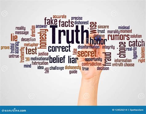 Truth Word Cloud And Hand With Marker Concept Stock Illustration