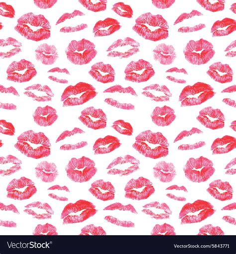 Seamless Pattern Red Lips Kisses Prints Vector Image