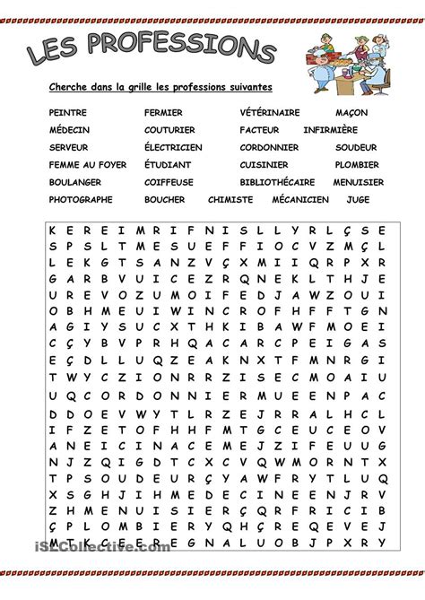 Nous utilisons des cookies pour vous garantir la meilleure expérience sur notre site web. Grille professions - mots cachés | Mots mélés à imprimer ...