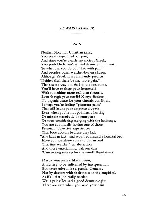 Pain by Edward Kessler | Poetry Magazine