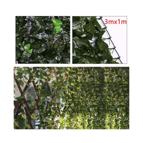 Artificial Ivy Leaf Hedge Roll Privacy Fence Screen 3m On Onbuy
