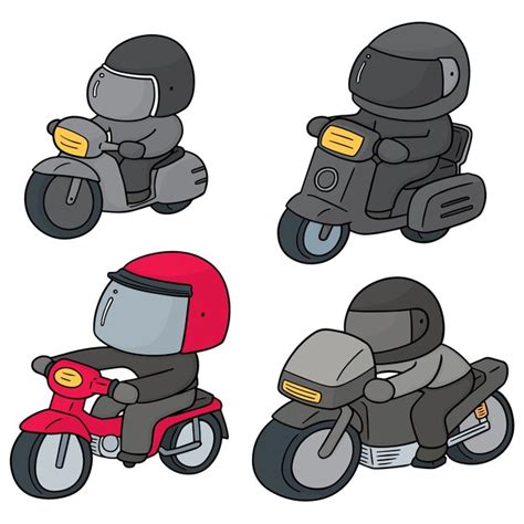 Premium Vector Vector Set Of Riding Motorcycles