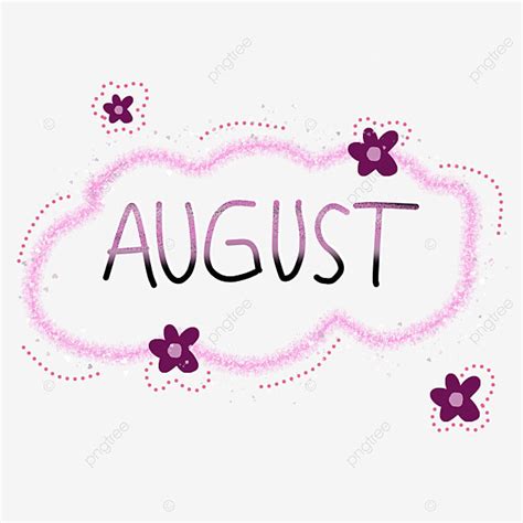 Tulisan Tangan Bulan Agustus August Month Month Lettering Png