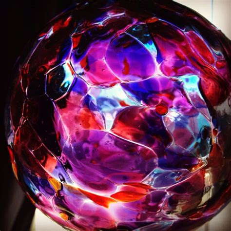 Gorgeous Hand Blown Stained Glass Ball I Got In North Conway When It
