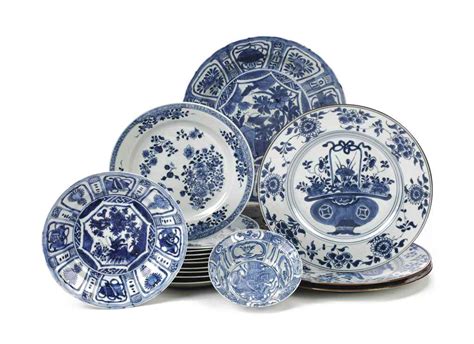 A Collection Of Chinese Blue And White Plates And Dishes